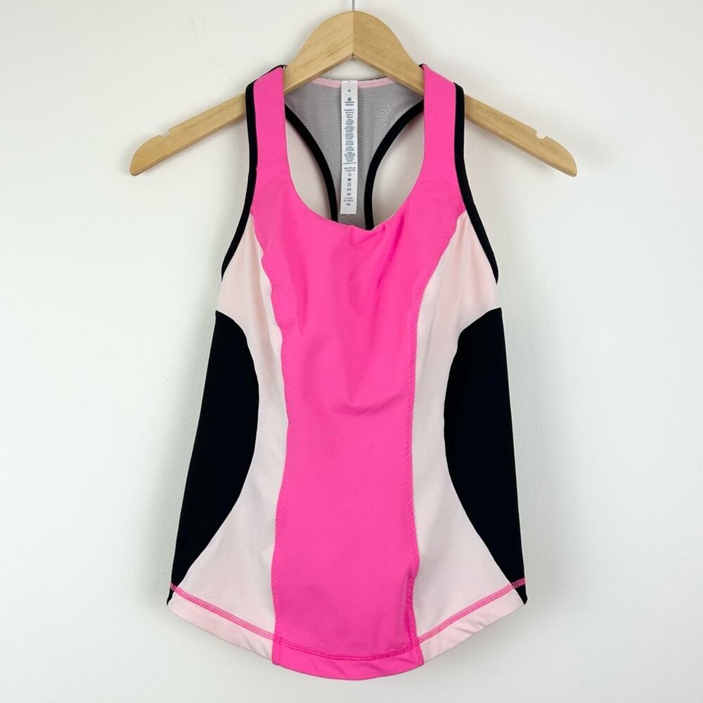 Lululemon Cardio Kick Tank In Black and Pink Size 6